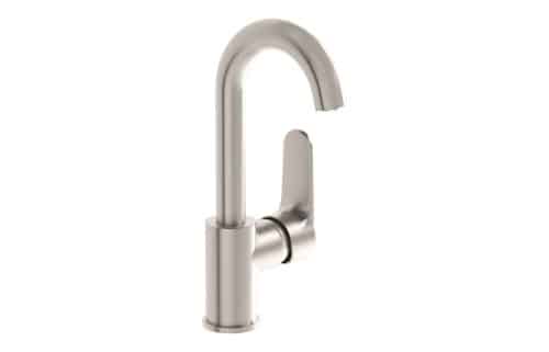 VitrA Root Round Swivel Basin Mixer - Brushed Nickel