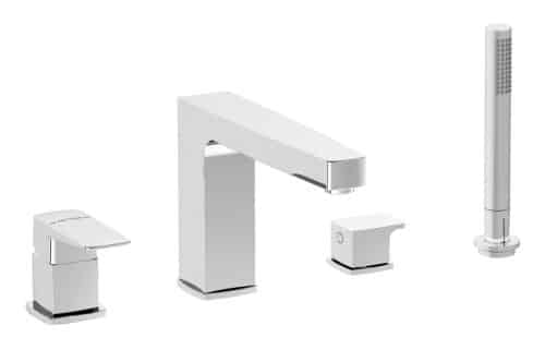VitrA Root Square 4-Hole Bath/Shower Mixer - Chrome