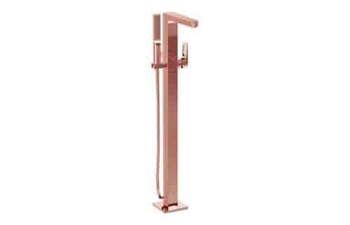 VitrA Root Square Floor Standing Bath/Shower Mixer - Soft Copper