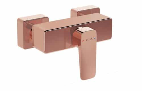 VitrA Root Square Wall Mounted Shower Mixer Valve - Soft Copper