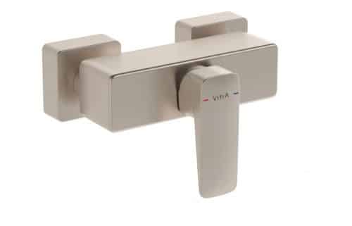 VitrA Root Square Wall Mounted Shower Mixer Valve - Brushed Nickel