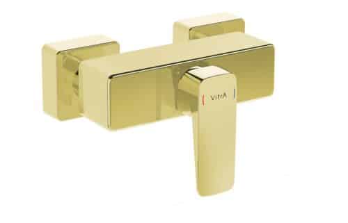 VitrA Root Square Wall Mounted Shower Mixer Valve - Soft Gold