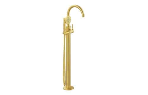 VitrA Origin Classic Floor Standing Bath/Shower Mixer - Brushed Gold