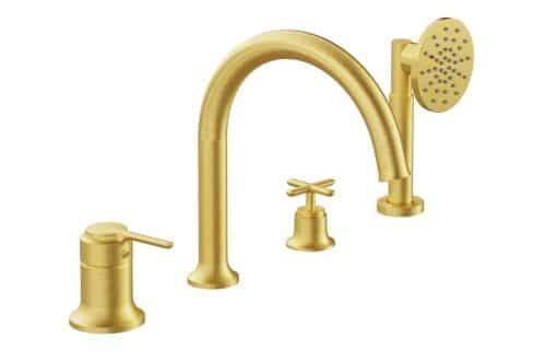 VitrA Origin Classic 4-Hole Bath/Shower Mixer - Brushed Gold