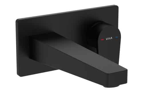 VitrA Flow Square Wall Mounted Basin Mixer - Matt Black