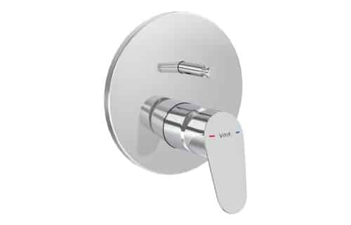 VitrA Flow Round Wall Mounted Bath Mixer Valve - Chrome