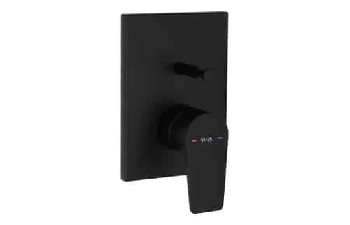 VitrA Flow Square Integrated Bath Mixer Valve - Matt Black