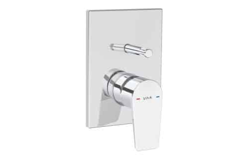 VitrA Flow Square Integrated Bath Mixer Valve - Chrome