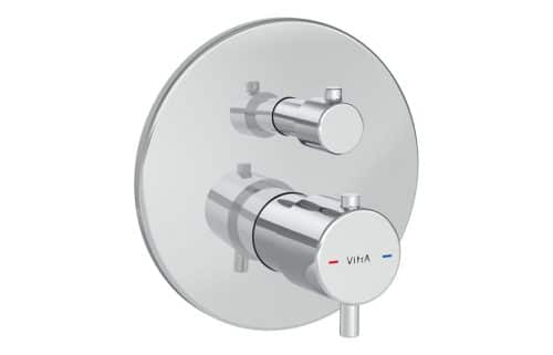 VitrA Root Round Integrated Thermostatic Bath/Shower Mixer Valve - Chrome