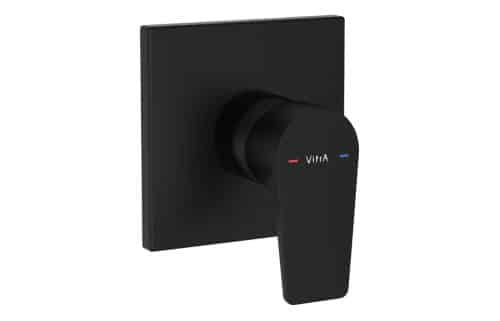 VitrA Flow Square Integrated Shower Mixer Valve - Matt Black