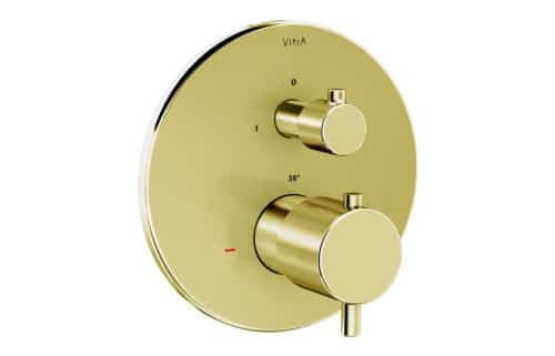 VitrA Origin Integrated Thermostatic Shower Mixer Valve - Soft Gold