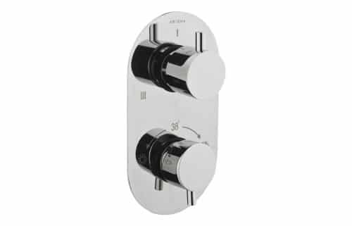 VitrA Aquaheat Round Thermostatic 3-Way Shower Mixer - Chrome