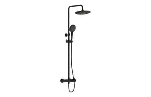 VitrA Aquaheat Bliss 240 Thermostatic Shower Column w/2-Function Overhead - Matt Black
