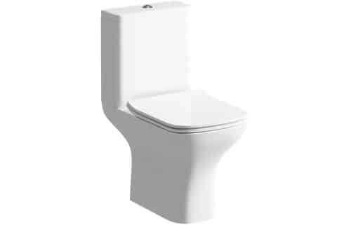 Lawrence Rimless Short Projection Close Coupled Open Back WC & Slim Soft Close Seat